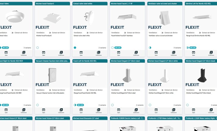 Flexit products in Magicad Cloud