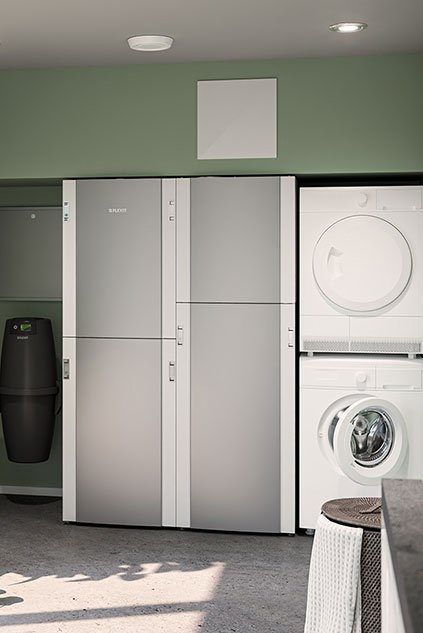 EcoNordic heat pump installation in utility room