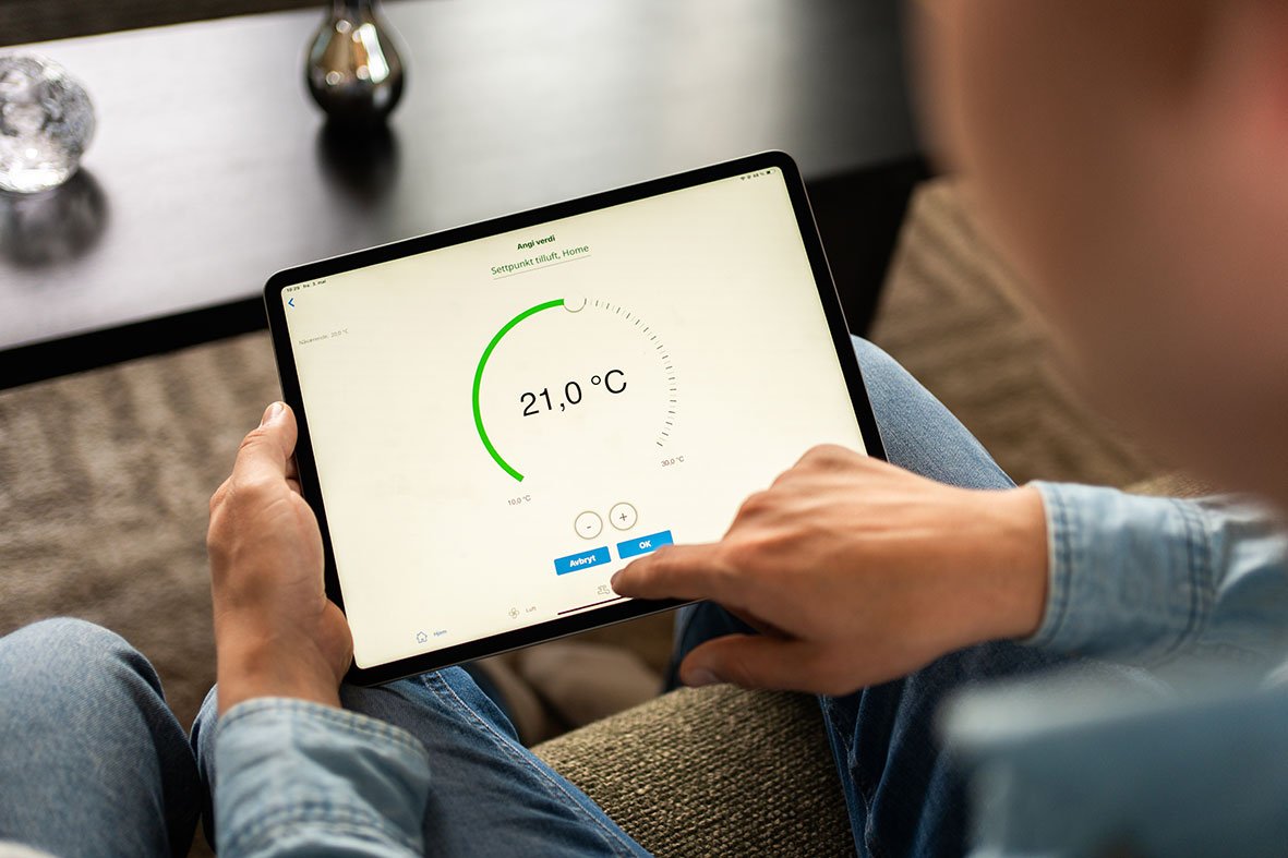 Justere og tilpasse inneklimaet med Flexit GO-app